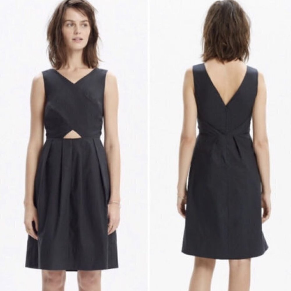MADEWELL Women's Sleeveless Cut Out Navy Sundress Sheath